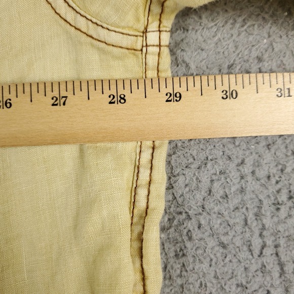 Harley Davidson Shirt Mens Size 3XL Beige Linen Button Up Short Sleeve * - Picture 7 of 8